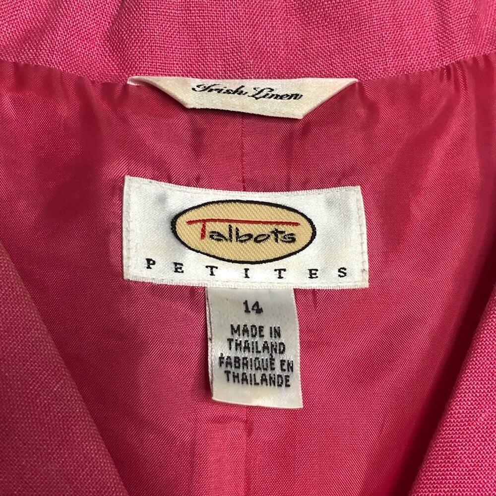 Talbots Irish Linen Sleeveless Shirt Dress Pink 14 - Picture 5 of 9